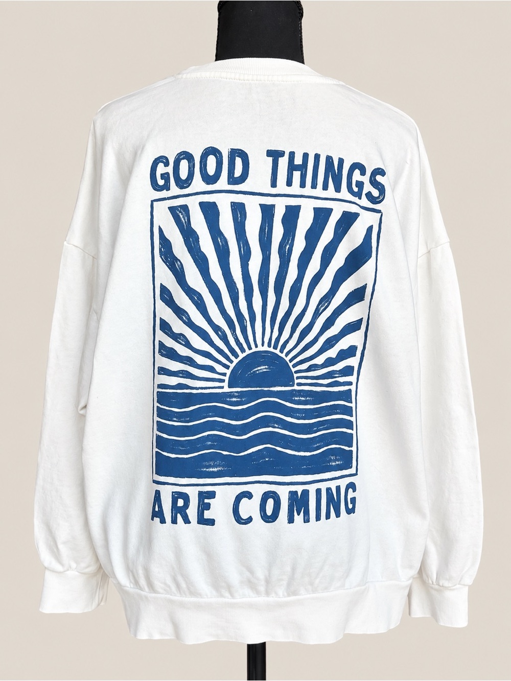 Z Supply Good Things Are Coming Graphic Sweatshirt White Large